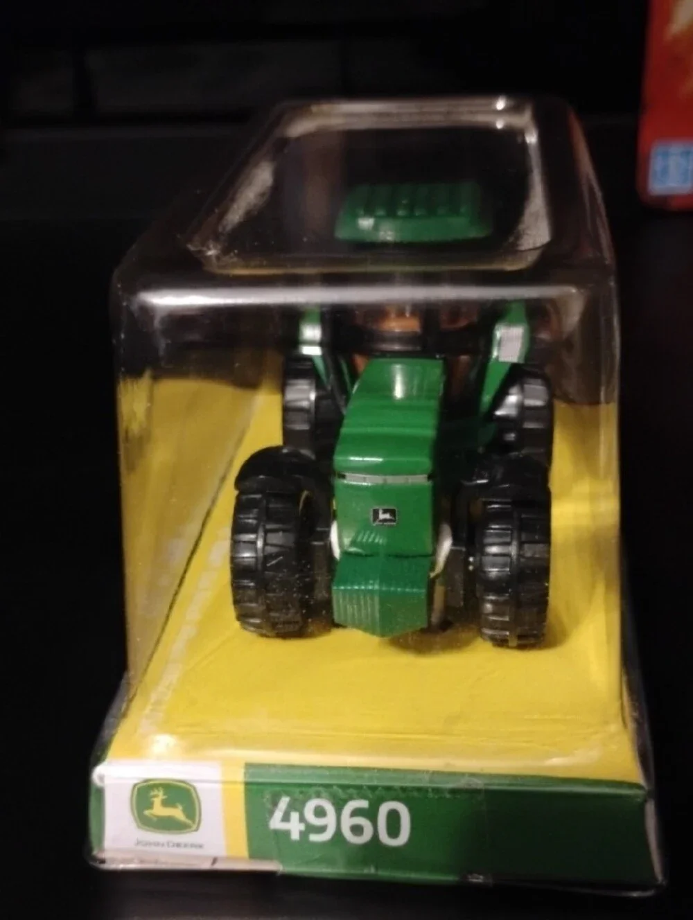 (#11) John Deere 4960 Die-Cast Green & Yellow Toy Mini Tractor